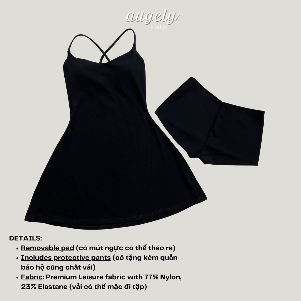 Đầm Hai Dây Chéo Lưng Ngắn Ôm Eo Dáng Xòe Augety Studio, LAUREN Dress | BigBuy360 - bigbuy360.vn