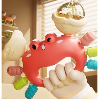 Bé Răng Tay Cầm Bóng Cua Cao Su Mềm rattle Giáo Dục Sớm Đồ Chơi Lắc Giáo Dục
