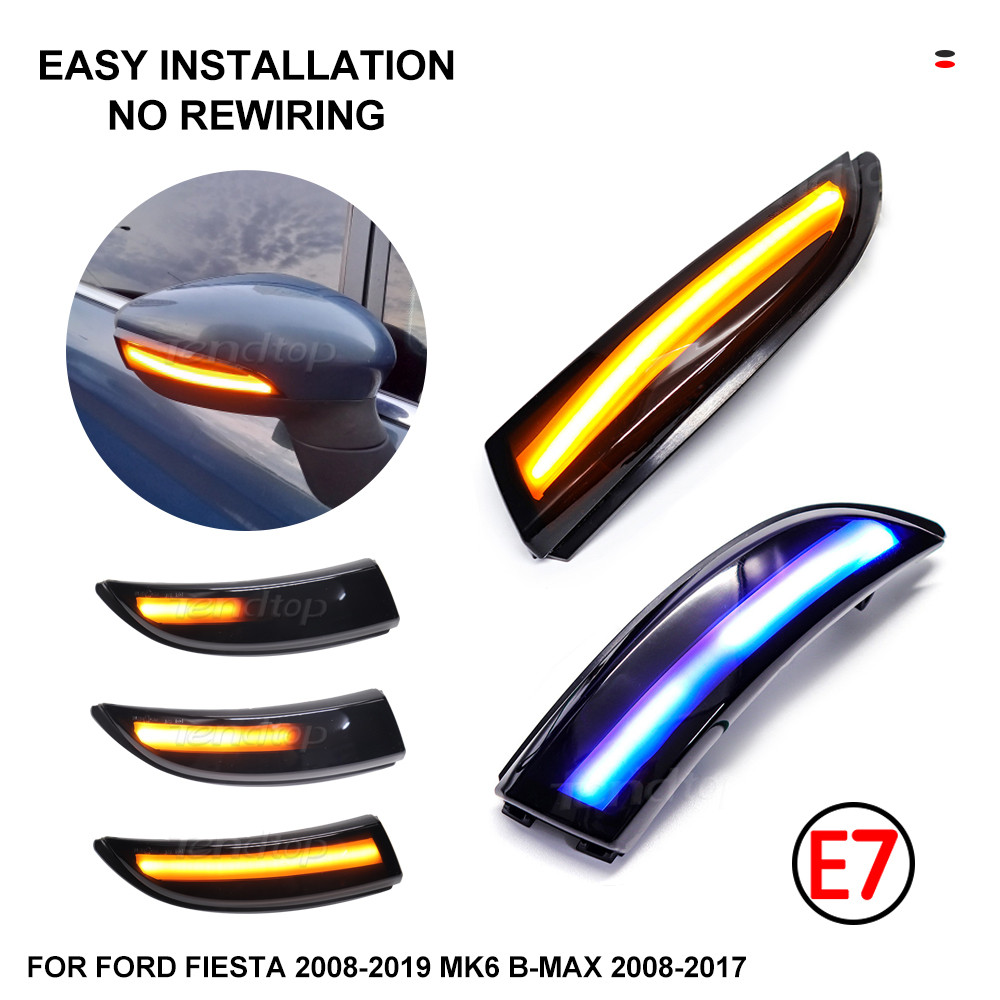 2 Chiếc Đèn Báo Tín Hiệu Lưng Năng Động Cho Xe Ford Fiesta 2008-2019 MK6 MK7 B-Max 2008-2017