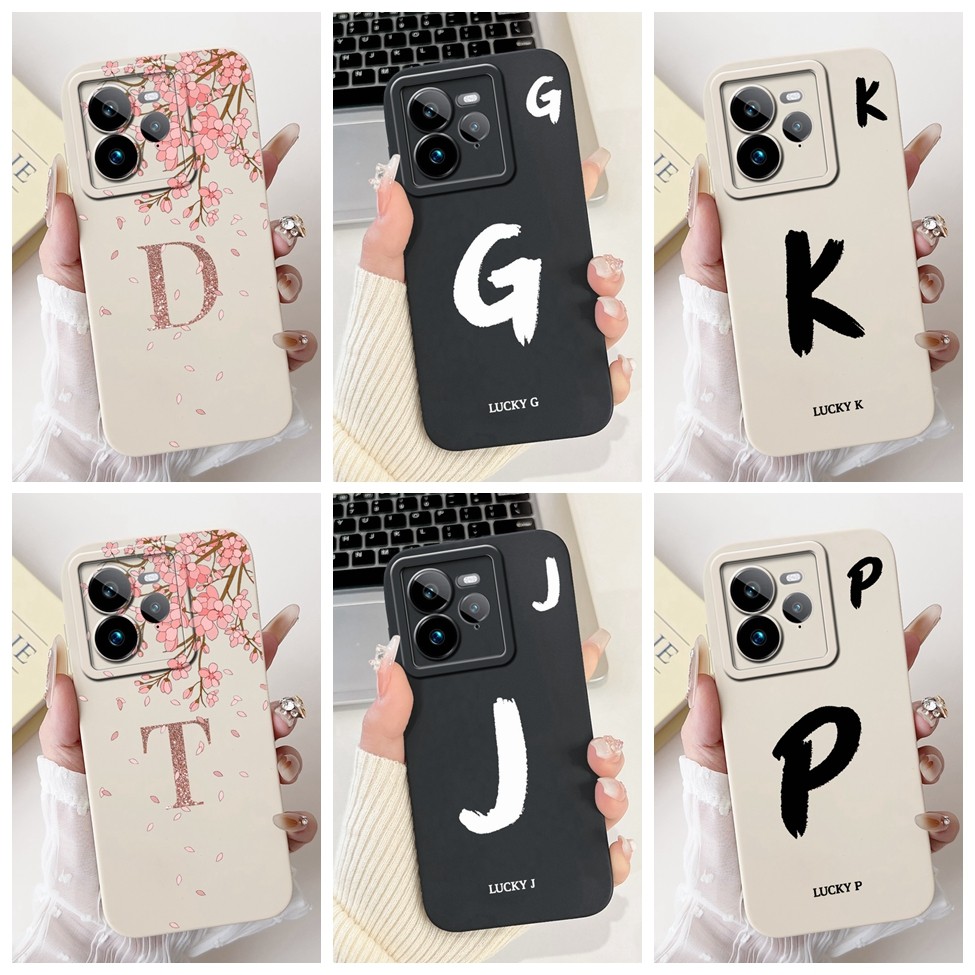 Dành Cho Realme GT 7 Pro Ốp Lưng RMX5010 Chữ A-Z Sang Trọng Hoa Thời Trang Thoáng Mát Vương Miện Sil