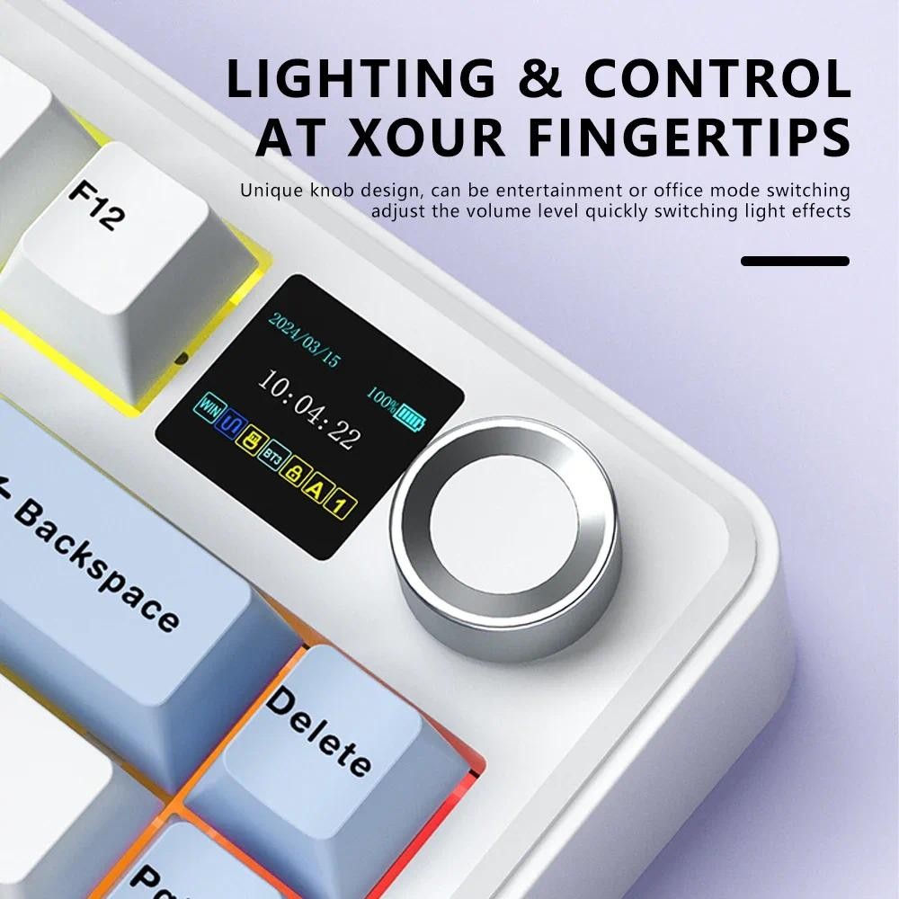 AULA F75 MAX Mechanical Keyboard 75% RGB Three Mode Wired/Bluetooth/2.4G Full Key Hot Swappable Customization E-sports Keyboard with TFT Screen for PC/Mac | BigBuy360 - bigbuy360.vn