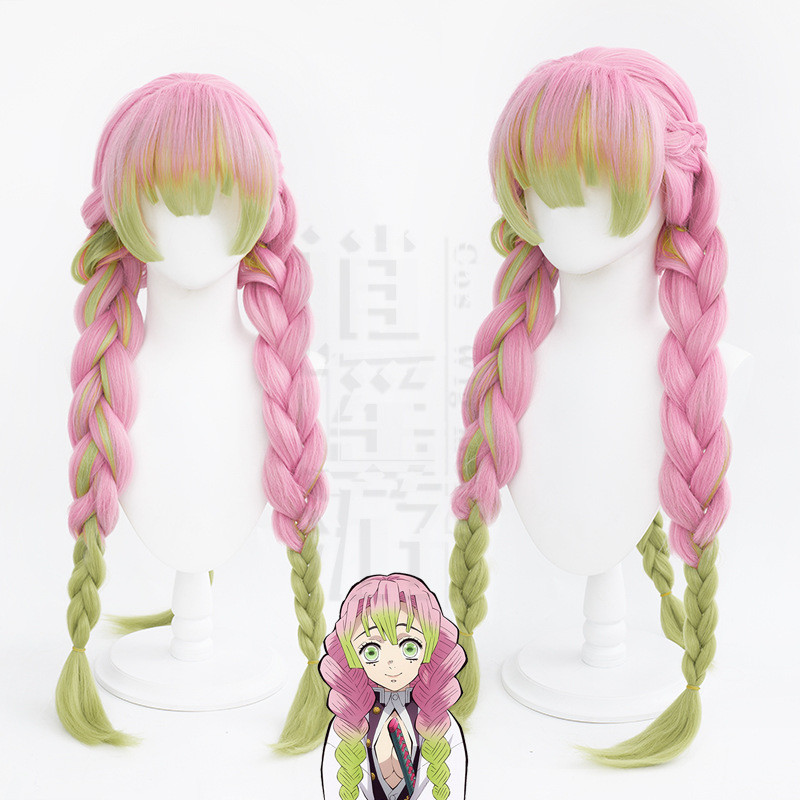 Demon Slayer Cosplay Tóc Giả Kanroji Mitsuri Anime