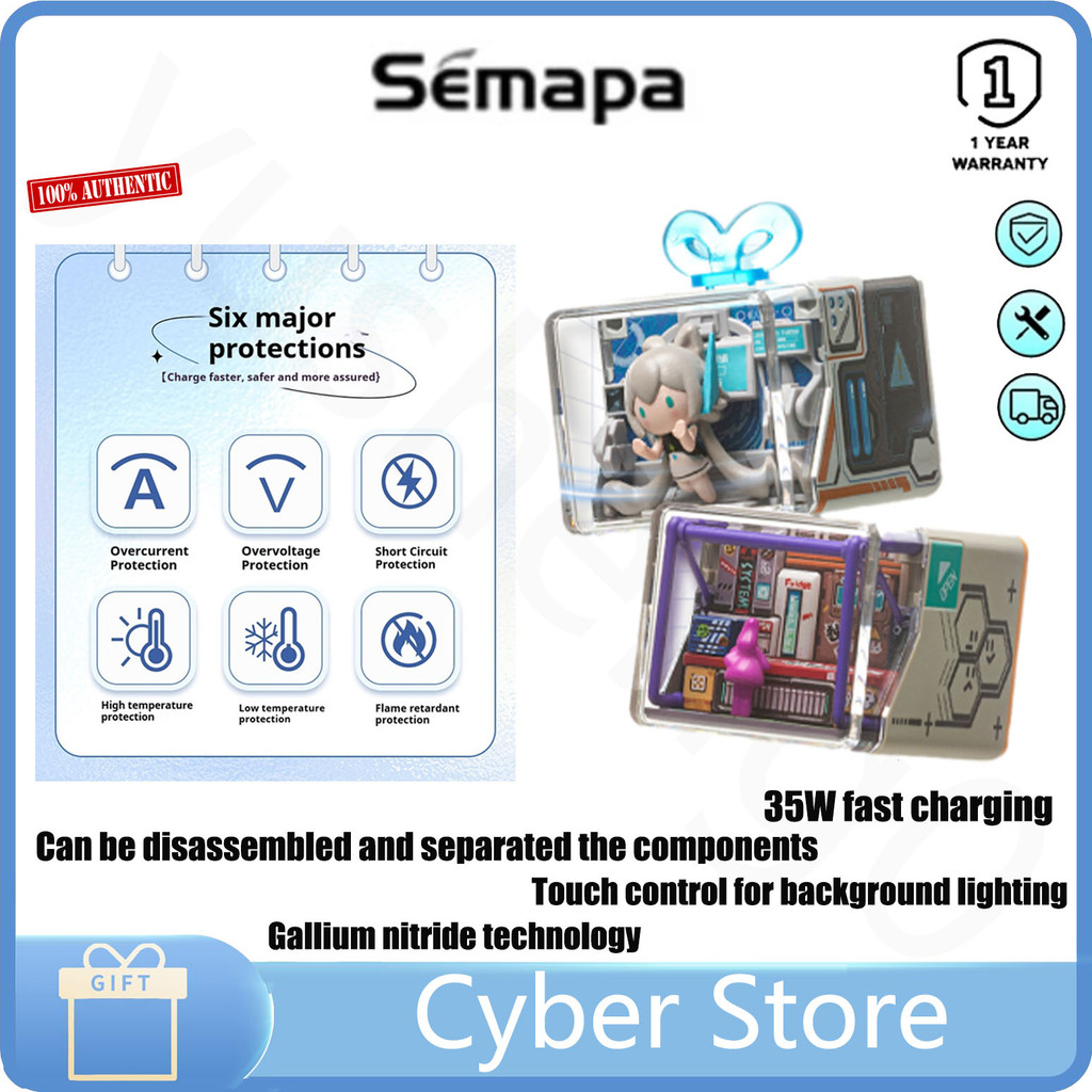 Cyber Store ProjectLuo GaN sạc nhanh Sản phẩm chính hãng 35W, cùng ra mắt với Vsinger, thích hợp cho