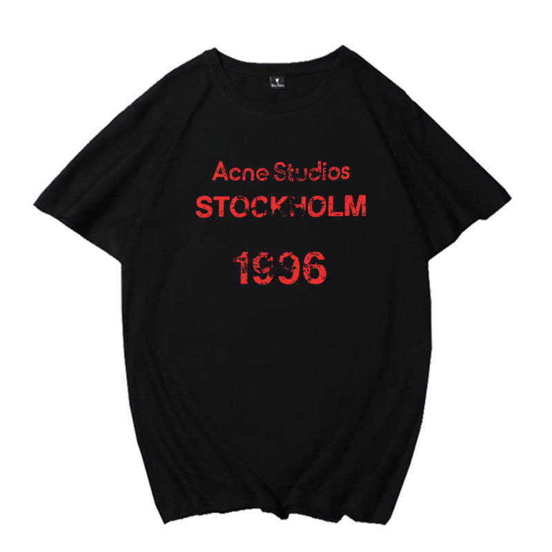 Acne Studio Stockholm 1996 Cổ Tròn Cotton t Tay Ngắn Rời Thường Ngày