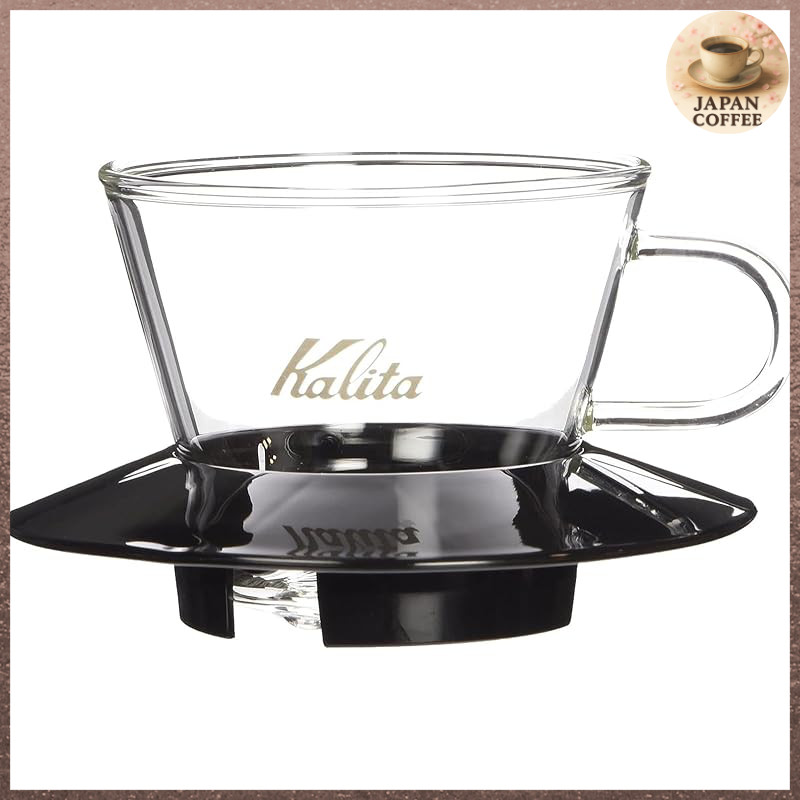 Kalita Coffee Dripper Wave Series 1-2 Cups Glass Dripper Made of Heat-Resistant Glass Black WDG-155 
