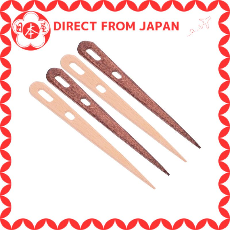 [Direct from Japan] TVETE Wooden Weaving Needle Crochet Hook Set Big Eye Wooden Needles [4 Pieces] T