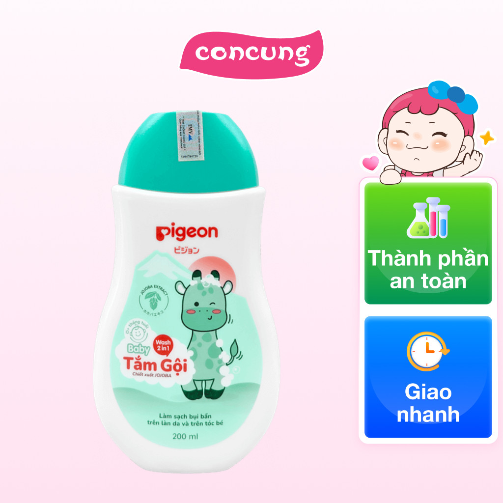 Tắm gội 2 in 1 Pigeon chiết xuất Jojoba 200ml (Không paraben)