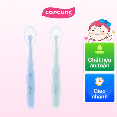 Bộ 2 muỗng silicone Bebear (Xanh dương+ Xanh lá, BS7540)