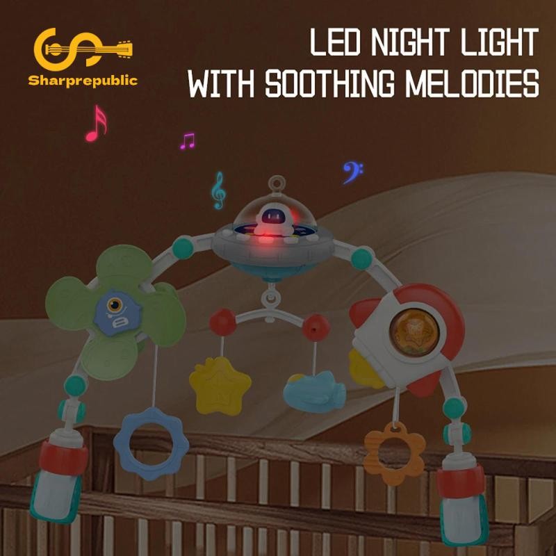 Sharprepublic Vòm Cũi Đồ Chơi Pram Cũi Với Lục Lạc Đồ Chơi Âm Nhạc Cho Trẻ Sơ Sinh Chơi Vòm Cũi Đồ C
