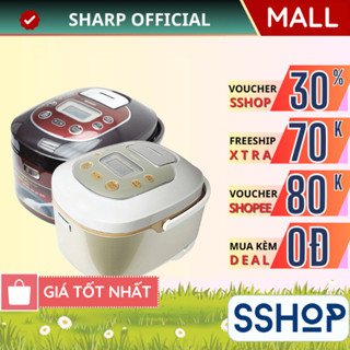 Nồi cơm điện tử Sharp 1.8 Lít, Lòng nồi dày 3.999mm chống dính, có xửng hấp KS-TH18-RD/GL - SSHOP SSA