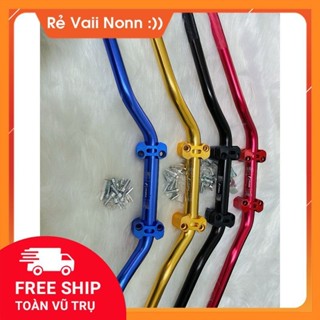 Combo Ghi Đông Kiểu Rizoma Và Cùm Nâng, Ghi Đông Uốn Cong Phi 28mm Chất Liệu Nhôm Cho Xe Máy Xe Điện