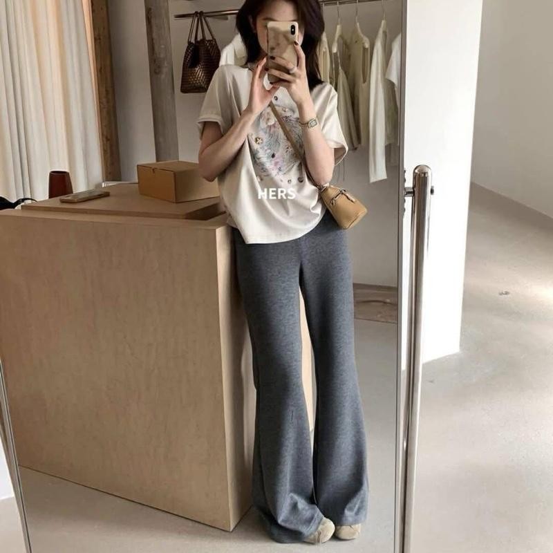 [ Q8 NEW ARRIVAL 2025 ] Quần Loe Basic Quốc Dân Bản Lưng Cao Hách Chân Dáng Hàn   95cm-105 cm | BigBuy360 - bigbuy360.vn