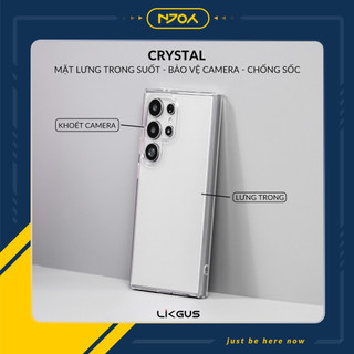 Ốp Lưng Trong Suốt Likgus Chống Ố Vàng Bảo Vệ Camera Viền Dẻo Lưng Cứng Cho Samsung S24 Ultra