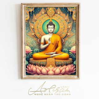 Tranh sơn dầu kỹ thuật số, khổ 40x50cm,Phật