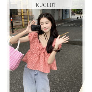 KUCLUT áo phông áo thun nữ croptop baby tee Thời trang Cổ điển Korean Dễ thương WTX2451M6U 28Z240709