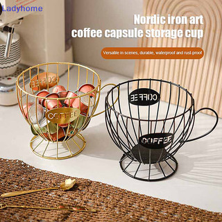 Lady Metal Coffee Capsule Organizer Universal For Nespresso Capsule Holder Metal Snack Candy Storage Basket Espresso Capsule Pot VN