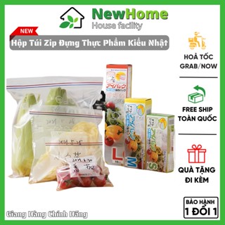 Hộp Túi Zip Đựng Thực Phẩm Kiểu Nhật - Túi Zipper Bọc Thức Ăn, Rau Củ, Quả, Bảo Quản Tủ Lạnh.