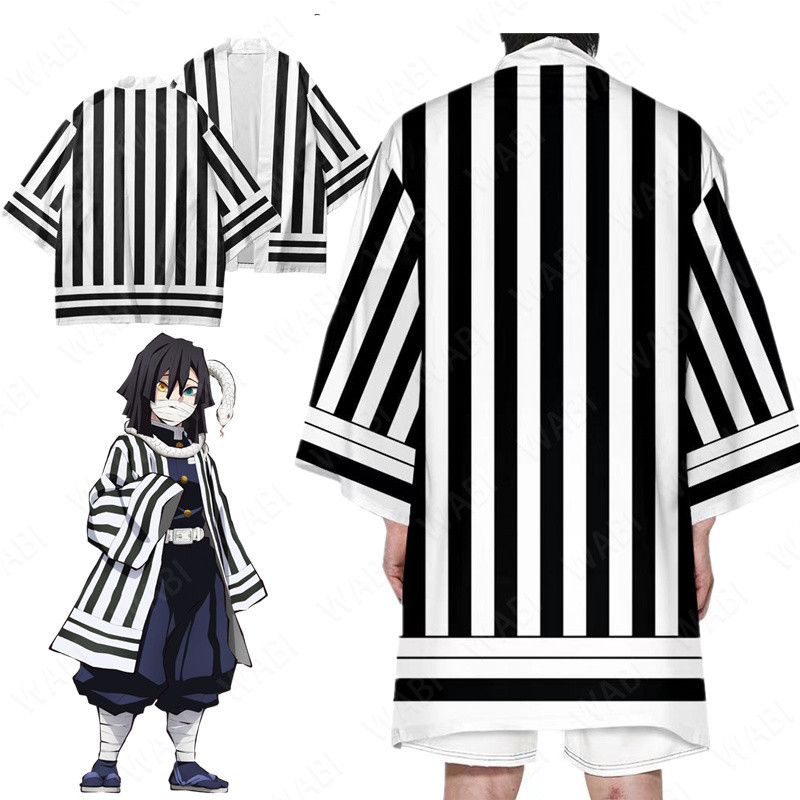 Demon Slayer Iguro Obanai Phong Cách 3D In Nhật Bản Kimono Haori Yukata Cosplay Thời Trang Mùa Hè Th