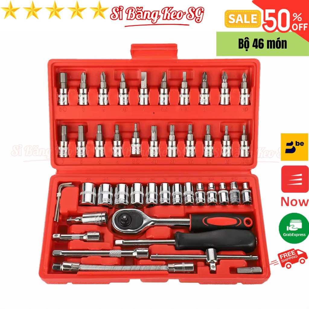 SKU805 - Bộ dụng cụ mở bu lông ốc vít, 46 chi tiếc,bộ dụng cụ sửa chữa ô tô xe máy, bộ dụng cụ đa nă