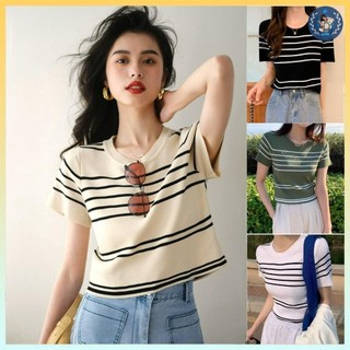 [A179] Áo len thun Montoghi dệt kim KẺ SỌC 522 kiểu dáng xinh xắn và thanh lịch - L2M