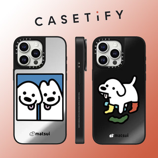Casetify Phim hoạt hình dễ thương Khung ảnh gương chó mặt Ốp điện thoại cho iPhone 15 Pro Max 14 Plus 13 ProMax 12 12Pro 11 Vỏ bảo vệ cứng chống sốc