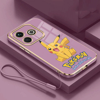 Realme C63 C61 C65 C 63 Full Camera Cover Hoạt Hình Pokemon Silicon Bóng Vỏ Mạ Mặt Sau