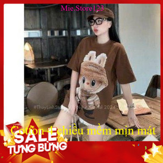 Áo thun nữ mềm mịn mát form rộng giấu quần, Áo phông nữ chất cotton co giãn 4 chiều MieAP62