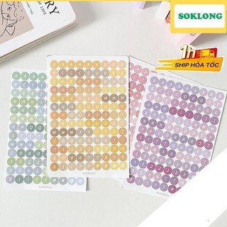 Sticker chữ cái in hoa màu pastel xinh xắn STI56 nhãn dán chữ tiếng anh alphabet trang trí sổ vở, bullet journal