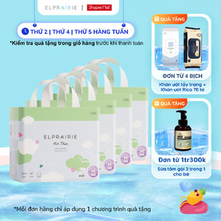 Combo 4 tã/bỉm dán elprairie air thin hàn quốc size m 30 miếng siêu mỏng siêu thấm hút, chống tràn vượt trội, mềm thoáng