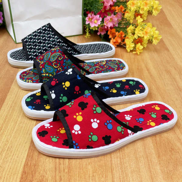 giày sandal nữ đế cao bitis hunter Dép miệng cá mẹ mẹ bằng phẳng và nữ phẳng mới, dép vải thủ công m