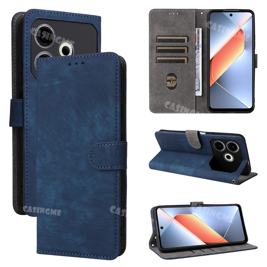 Tecno Pova 6 Neo 2024 Flip Matte Leather Case cho TECNO Pova 6 Pova6 Pro Neo Pova6Neo 4G 5G 2024 Vỏ 
