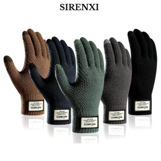 SIRENXI Tay Nam Dày Dặn Màu Sắc Đơn Giản Có Thể Sử Dụng Màn Hình Cảm Ứng