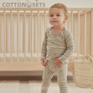 Bộ đồ ngủ bé gái mềm mại và co giãn - Dài tay & Quần | In hoa toàn diện | Tiêu chuẩn trẻ em thân thiện với môi trường