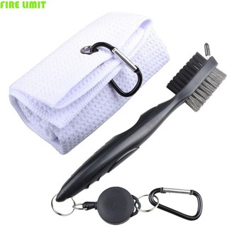 Fire LIMIT Khăn Golf Và Bàn Chải Phụ Kiện Golf Chất Liệu Sợi Nhỏ Khăn Lau Bông Nhiều Màu Carabiner Móc Khăn Có Móc Quà Tặng Golf Bàn Chải Làm Sạch Hai Mặt