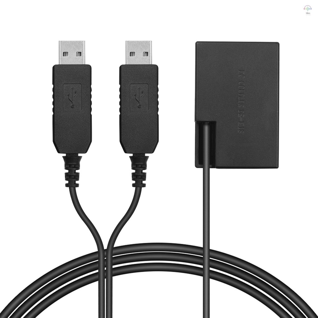 Andoer Dual USB Power Adpater DC Coupler Thay thế DR-E17 Bộ pin giả thay thế cho máy ảnh Canon 77D 2