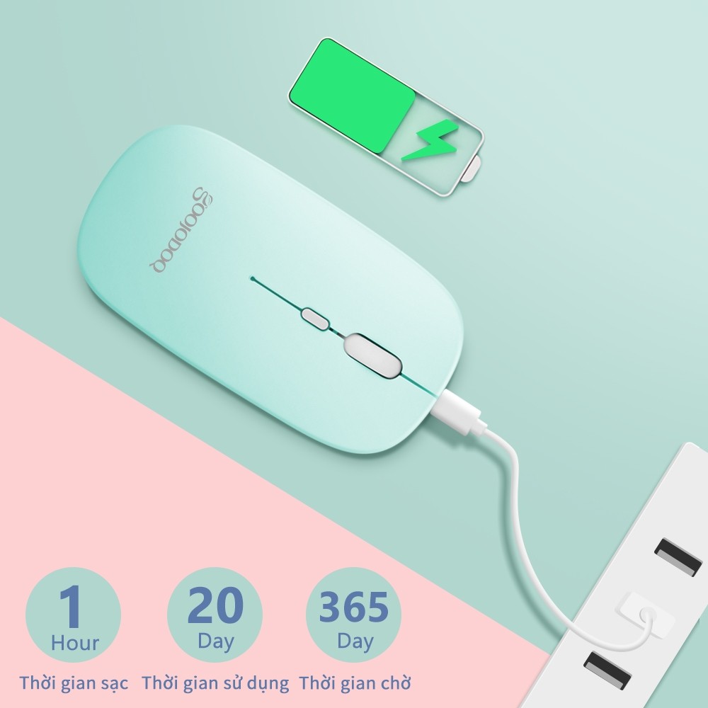 Chuột không dây Bluetooth 2 trong 1 Goojodoq Chế độ kép 2.4GHz | BigBuy360 - bigbuy360.vn