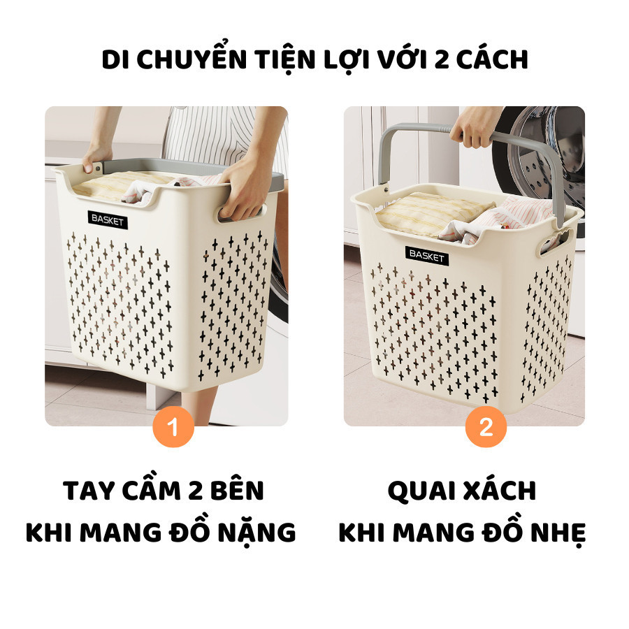 Giỏ Đựng Quần Áo Bẩn 2 Kích Thước, Giỏ Đựng Đồ Giặt Kèm Khay Nhỏ Để Đồ Lót Q048 | BigBuy360 - bigbuy360.vn