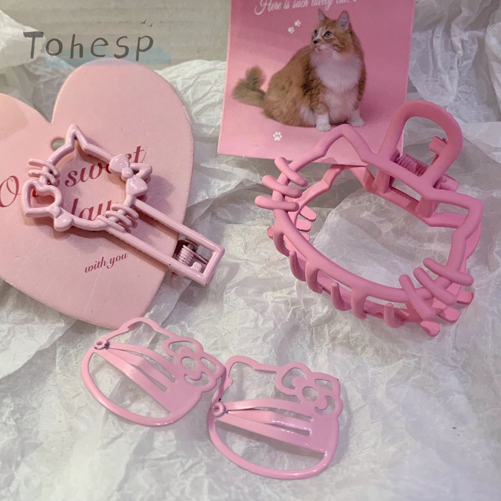 Tohesp Kawaii Hello Kitty BB Clip, Sanrio Cute KT Cat Collection Kẹp tóc, Phụ kiện tóc thời trang Ki