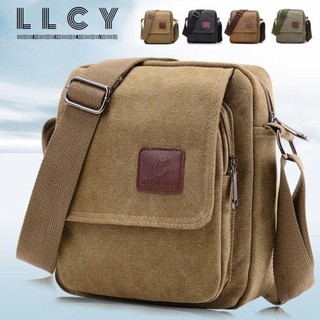 LLCY Túi đeo chéo nam, Túi nhỏ ngoài trời bằng vải Canvas dung tích lớn, Ví thu ngân doanh nghiệp chống mài mòn Túi đeo vai chống trộm