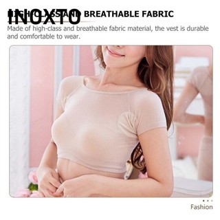 INOXTO Quần lót thấm mồ hôi nách, Áo lót mồ hôi màu da thoáng khí, Nhẹ bao gồm miếng lót mồ hôi Polyester tay ngắn thấm mồ hôi