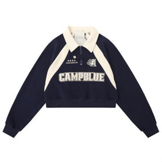 Áo Hoodie Polo mẫu ngắn hot girl phối màu thêu dễ phối thời trang Jiashucheng áo dài tay phong cách học đường cổ điển nữ