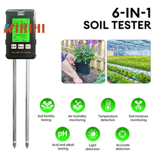 RIRIHI Máy kiểm tra đất màn hình hiển thị độ phân giải cao đa chức năng 6 trong 1 có đèn nền