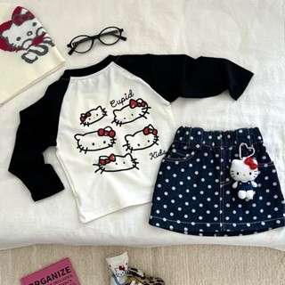  Phiên Bản Hàn Quốc Quần Áo Trẻ Em Váy Bé Gái Xuân Thu Quần Áo Phong Cách Mới Thời Trang Trẻ Em Chấm Bi Quần Jean Váy Xanh 