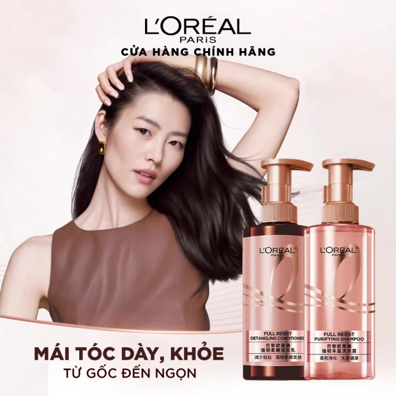 Bộ đôi dầu gội xả ngăn ngừa & giảm gãy rụng tóc, giúp tóc chắc khỏe hơn L’oreal Paris Elseve Full Resist 440ml | BigBuy360 - bigbuy360.vn