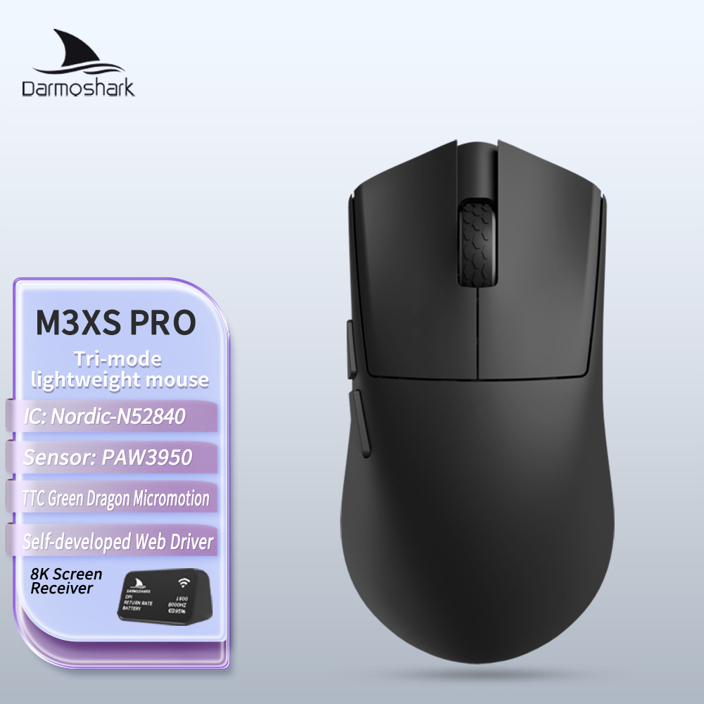 Darmoshark M3XS Pro Dual 8K Wireless Gaming Mouse PAW3950 30000DPI Game Macro Nordic 52840 for Middl