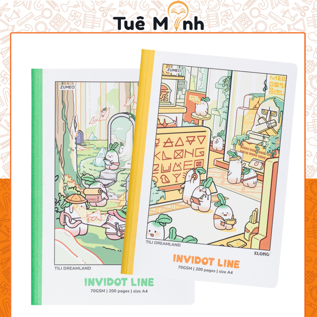 Vở học sinh a4 klong MS 213 tili dreamland 400 trang 70 gsm invidot line may dán gáy làm bài tập