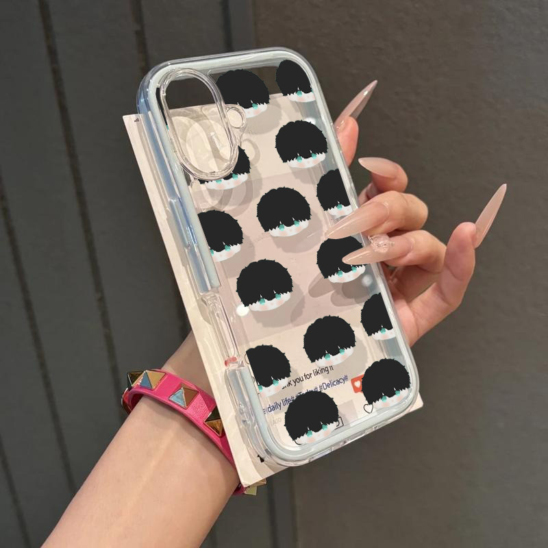 Vỏ viền màu kẹo Chibi Blue Lock cho iPhone 16E 16 Pro Max 15 14 Plus Pro Max 16ProMax 15ProMax Vỏ sa