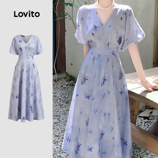 Lovito Váy họa tiết hoa thông thường dành cho nữ LBL24006