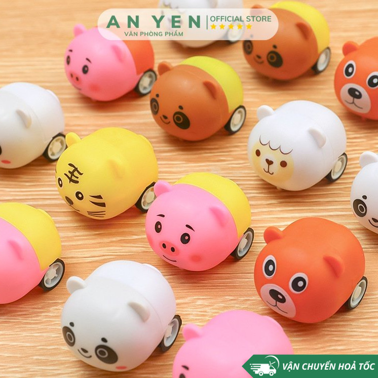 Combo 10 Đồ chơi xe thú mini chạy cót siêu đáng yêu cho bé TCM