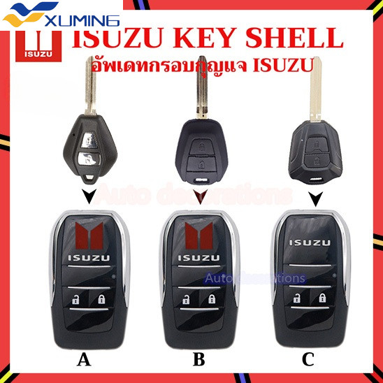 Khung chìa khóa điều khiển từ xa gấp XM cho Isuzu D Max Mu-7 Mu-x X-series Isuzu 2007-2025 Vỏ xe sửa